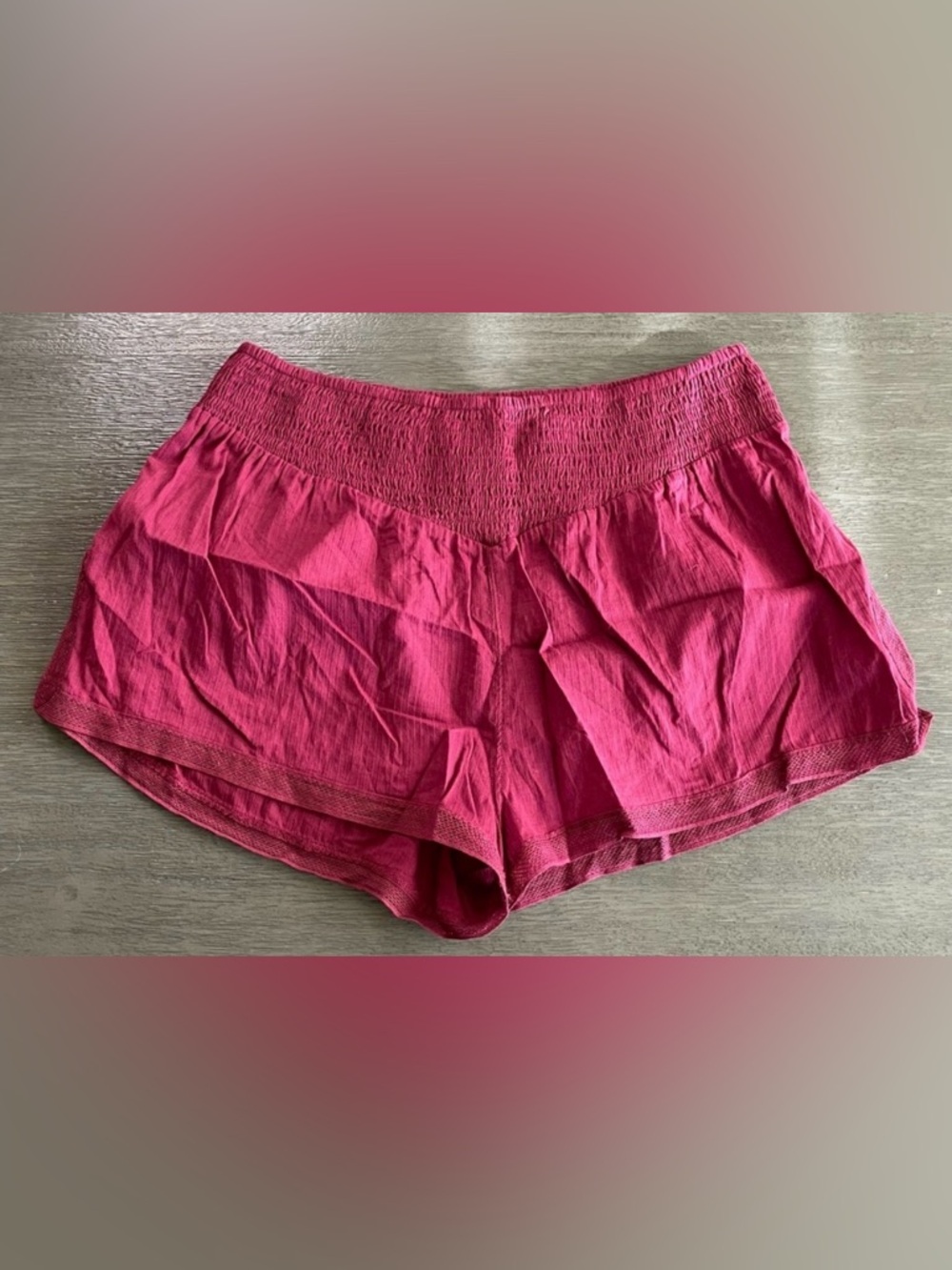 NWT Free People Maroon Red Smocked Lightweight Shorts S